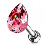 Cartilage hélix, tragus 386 - Zircone rose goutte