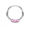 Piercing micro-bcr 185 - Trois zircones colorés roses