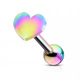 Cartilage hélix, tragus 393 - Rainbow coeur