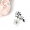 Cartilage hélix, tragus 400 - Fleurs grises deluxes
