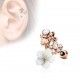 Cartilage hélix, tragus 400 - Fleurs roses deluxes