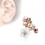 Cartilage hélix, tragus 400 - Fleurs roses deluxes