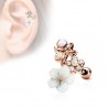 Cartilage hélix, tragus 400 - Fleurs roses deluxes