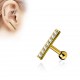 Cartilage hélix, tragus 401 - Trait jaune strass transparents