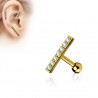 Cartilage hélix, tragus 401 - Trait jaune strass transparents