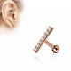 Cartilage hélix, tragus 401 - Trait rose strass transparents