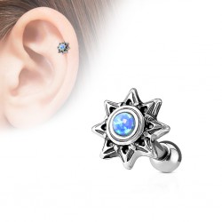 Cartilage hélix, tragus 402 - Soleil opale bleu