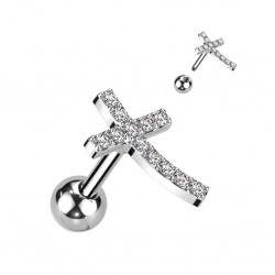 Cartilage hélix, tragus 405 - Croix arrondie grise