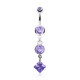 Piercing nombril losange et cercle lilas (D10)