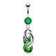 Piercing nombril deux cercles vert-pomme en zircones (D11)