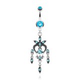Piercing nombril vintage bleu-clair (D14)