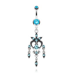 Piercing nombril vintage bleu-clair (D14)