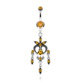 Piercing nombril vintage orange (D14)