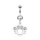 Piercing nombril poing américain transparent (D22)