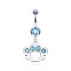 Piercing nombril poing américain bleu-clair (D22)