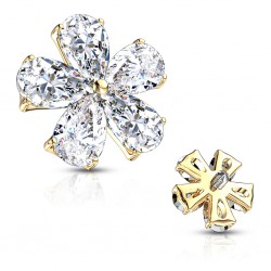 Embout microdermal fleur jaune cinq pétales (D11)