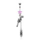 Piercing nombril pistolet et balle rose (D223)
