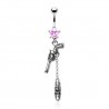 Piercing nombril pistolet et balle rose (D223)