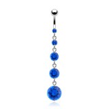 Piercing nombril cascade de zircones bleus (D64)