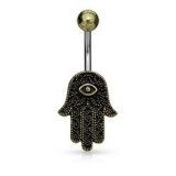 Piercing nombril Main de fatma couleur bronze (D159)