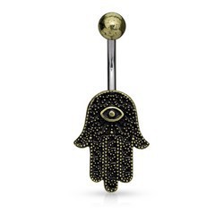 Piercing nombril Main de fatma couleur bronze (D159)