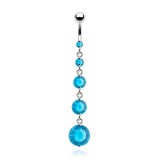 Piercing nombril cascade de zircones bleu-clair (D64)