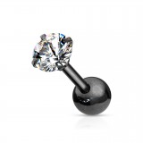 Cartilage hélix, tragus 395 - Noir zircone rond