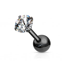 Cartilage hélix, tragus 395 - Noir zircone rond