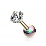 Cartilage hélix, tragus 395 - Rainbow zircone rond