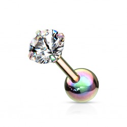 Cartilage hélix, tragus 395 - Rainbow zircone rond