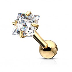 Cartilage hélix, tragus 396 - jaune zircone carré