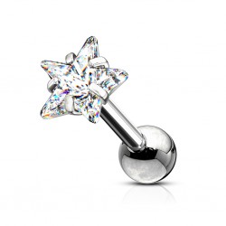 Cartilage hélix, tragus 397 - Gris zircone étoile