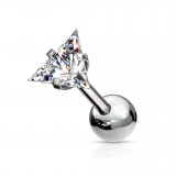 Cartilage hélix, tragus 398 - Gris zircone triangulaire