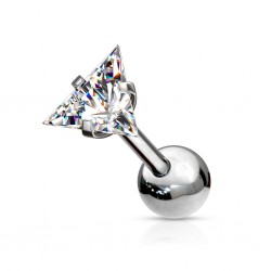 Cartilage hélix, tragus 398 - Gris zircone triangulaire