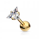 Cartilage hélix, tragus 398 - Jaune zircone triangulaire