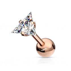 Cartilage hélix, tragus 398 - Rose zircone triangulaire