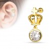 Cartilage hélix, tragus 322 - Couronne jaune et zircone