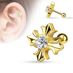 Cartilage hélix, tragus 324 - Croix jaune