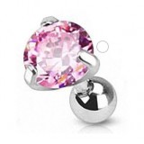 Cartilage hélix, tragus 170 - Zircone rond rose 3 à 5mm