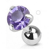 Cartilage hélix, tragus 170 - Zircone rond lilas 3 à 5mm