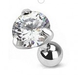 Cartilage hélix, tragus 170 - Zircone rond transparent 3 à 5mm