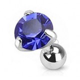 Cartilage hélix, tragus 170 - Zircone rond bleu 3 à 5mm