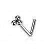Piercing nez courbé 0.8mm 27 - Gris trois billes