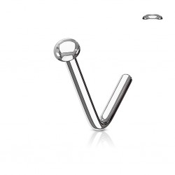 Piercing nez courbé 0.8mm ou 1mm 92 - Disque plat gris
