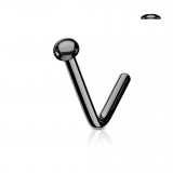 Piercing nez courbé 0.8mm ou 1mm 92 - Disque plat noir