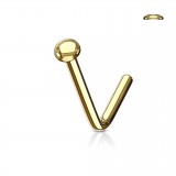 Piercing nez courbé 0.8mm ou 1mm 92 - Disque plat jaune