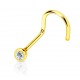 Piercing nez courbé 0.8 ou 1mm 21 - Jaune strass transparent