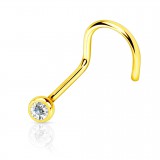 Piercing nez courbé 0.8 ou 1mm 21 - Jaune strass transparent