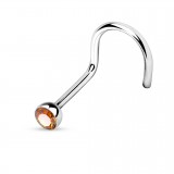 Piercing nez courbé 0.8 ou 1mm 10 - Strass orange