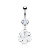 Piercing nombril fleur 31 - Nénuphar blanc